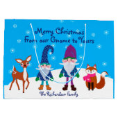 Vrolijk kerstfeest van onze gnoom tot uw deer Fox  Groot Cadeauzakje (Achterkant)