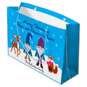Vrolijk kerstfeest van onze gnoom tot uw deer Fox  Groot Cadeauzakje (Achterkant Gekanteld)