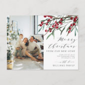 Vrolijk kerstfeest van onze New Home Photo Moving Aankondigingskaart (Voorkant)