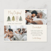 Vrolijk kerstfeest van onze nieuwe Home Pine Trees Aankondigingskaart (Voorkant)