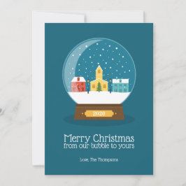 Vrolijk kerstfeest van onze quarantainebel feestdagenkaart