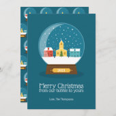 Vrolijk kerstfeest van onze quarantainebubbelvakan feestdagenkaart (Voorkant / Achterkant)