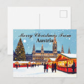 Vrolijk kerstfeest van Oostenrijk Marktvakantie Briefkaart (Voorkant / Achterkant)