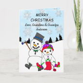 Vrolijk kerstfeest van opa en oma kaart (Voorkant)