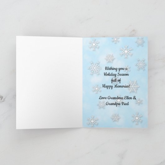 Vrolijk kerstfeest van opa en oma kaart (Binnen)