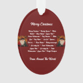 Vrolijk kerstfeest van over de hele wereld ornament (voorkant)