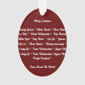 Vrolijk kerstfeest van over de hele wereld ornament (achterkant)