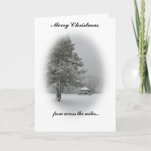 Vrolijk kerstfeest van over de mijl / Snowscene Feestdagen Kaart (Voorkant)