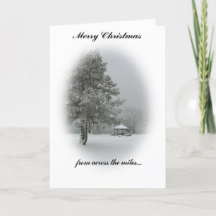 Vrolijk kerstfeest van over de mijl / Snowscene Feestdagen Kaart