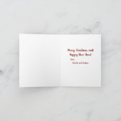 Vrolijk kerstfeest van Patrick en Destinie Notitiekaartje (Binnen)