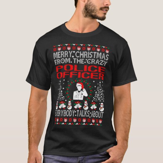 Vrolijk kerstfeest van politiebeambte, Ugly Sweate T-shirt (Voorkant)