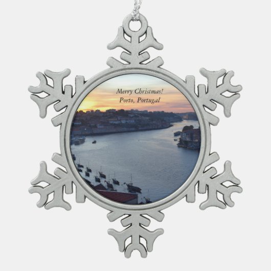 Vrolijk kerstfeest van Porto Portugal Ornament (Voorkant)