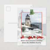 Vrolijk kerstfeest van Rhode Island gepersonalisee Feestdagenkaart (Voorkant / Achterkant)