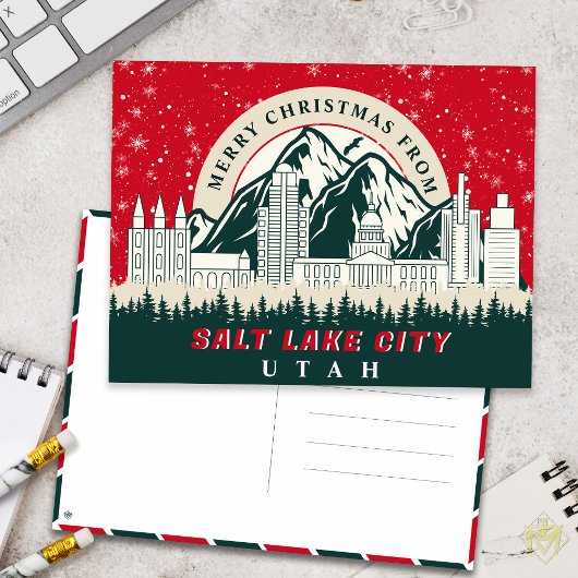 Vrolijk kerstfeest van Salt Lake City Utah souveni Briefkaart