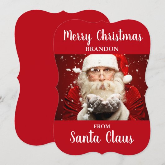 Vrolijk kerstfeest van Santa Claus ADD-kaart RB Feestdagenkaart (Voorkant / Achterkant)