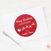 Vrolijk kerstfeest van Santa Claus ADD NAAM Ronde Sticker (Envelop)