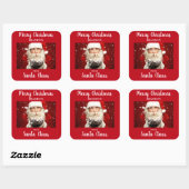 Vrolijk kerstfeest van Santa Claus ADD NAAM Vierkante Sticker (Vel)