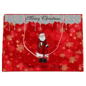 Vrolijk kerstfeest van Santa Claus Holiday Charm Groot Cadeauzakje (Voorkant)