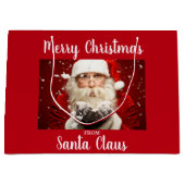 Vrolijk kerstfeest van Santa Claus Red Groot Cadeauzakje (Voorkant)