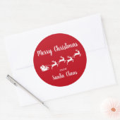 Vrolijk kerstfeest van Santa Claus Red Ronde Sticker (Envelop)