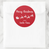 Vrolijk kerstfeest van Santa Claus Red Ronde Sticker (Tas)