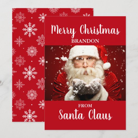 Vrolijk kerstfeest van Santa Claus VOEG Kaart RdS (Voorkant / Achterkant)