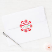 Vrolijk kerstfeest van Santa Ho Ho Rood en Wit Ronde Sticker (Envelop)