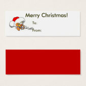 Vrolijk kerstfeest van Santa Mouse Label Mini Visitekaartjes (Voorkant /achterkant)