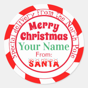 Vrolijk kerstfeest van Santa Special Delivery Ronde Sticker