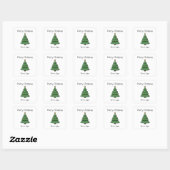 Vrolijk kerstfeest van Simple Minimalist Tree Vierkante Sticker (Vel)