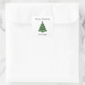 Vrolijk kerstfeest van Simple Minimalist Tree Vierkante Sticker (Tas)