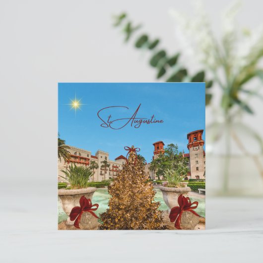 Vrolijk kerstfeest van St Augustine Florida Elegan Feestdagenkaart (Staand voorkant)