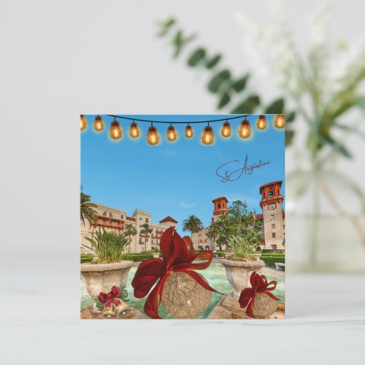 Vrolijk kerstfeest van St Augustine Florida Elegan Feestdagenkaart (Staand voorkant)