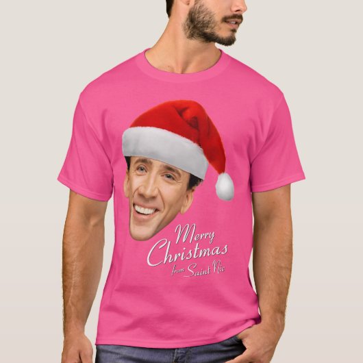 Vrolijk kerstfeest van St Nic-Olas Cage T-shirt (Voorkant)
