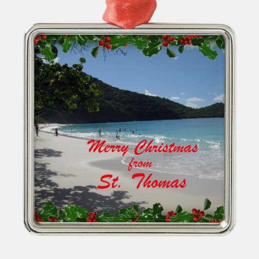 Vrolijk kerstfeest van St. Thomas Metalen Ornament (Voorkant)