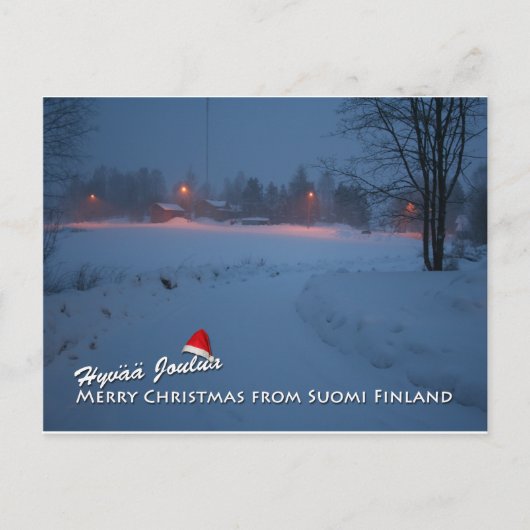 Vrolijk kerstfeest van Suomi Finland Feestdagenkaart (Voorkant)