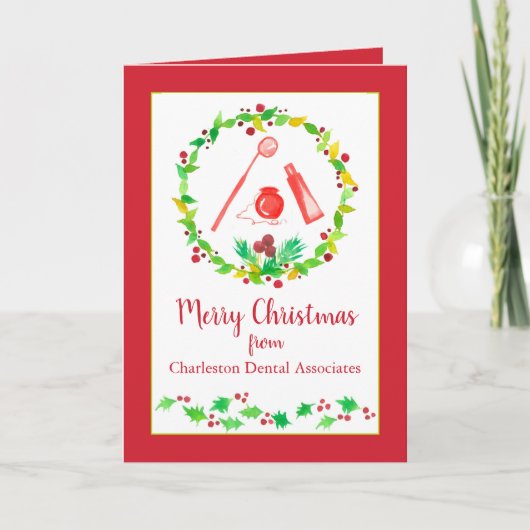 Vrolijk kerstfeest van tandarts Kantoor Business Feestdagen Kaart (Voorkant)