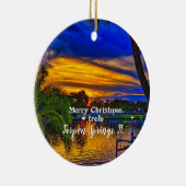 Vrolijk kerstfeest van Tarpon Springs, FL Keramisch Ornament (Rechts)