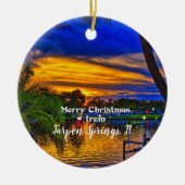 Vrolijk kerstfeest van Tarpon Springs, FL Keramisch Ornament (Voorkant)