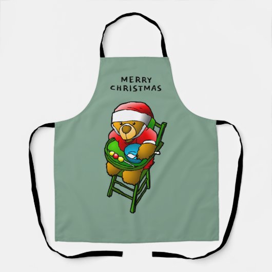 Vrolijk kerstfeest van Teddy Bear Schort (Voorkant)