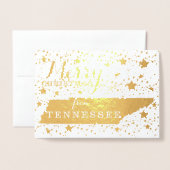 Vrolijk kerstfeest van Tennessee State Outline Fot Folie Kaarten (Voorkant met envelop)