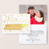 Vrolijk kerstfeest van Tennessee State Outline Fot Folie Kaarten (Display)