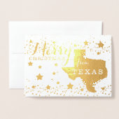 Vrolijk kerstfeest van Texas State Outline Foto Fo Folie Kaarten (Voorkant met envelop)