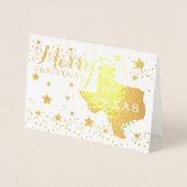 Vrolijk kerstfeest van Texas State Outline Foto Fo Folie Kaarten (Voorkant)