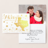 Vrolijk kerstfeest van Texas State Outline Foto Fo Folie Kaarten (Display)