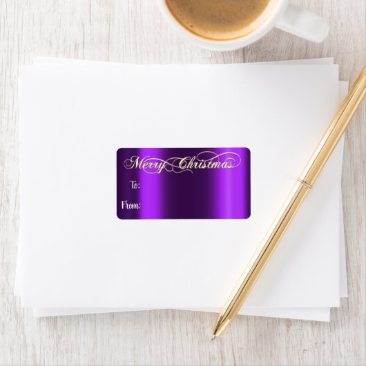 Vrolijk kerstfeest van tot handvol met gouden Viol Etiket (Insitu)