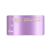 Vrolijk kerstfeest van tot handvol met Paars goud Etiket (Voorkant)