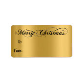 Vrolijk kerstfeest van tot handvol met zwarte goud etiket (Voorkant)