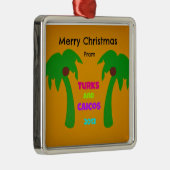 Vrolijk kerstfeest van Turken en Caicos 2012 Metalen Ornament (Rechts)
