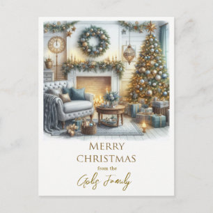 Vrolijk kerstfeest van uw huis naar uw huis briefkaart